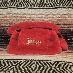 Juicy Couture Hot Pink Faux Fur Shoulder Bag Glam Gyaru